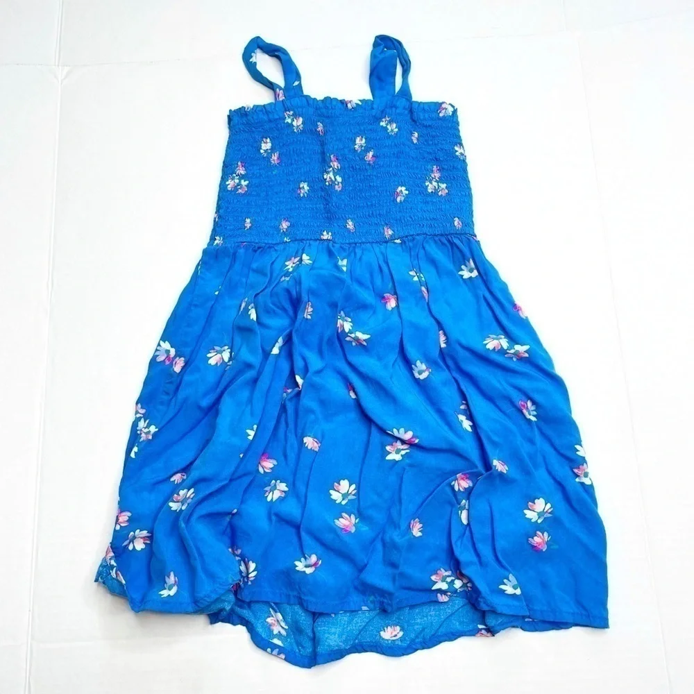 OSHKOSH B’gosh Toddler Girl’s Blue Floral Print Smocked Sleeveless Dress Size 5T